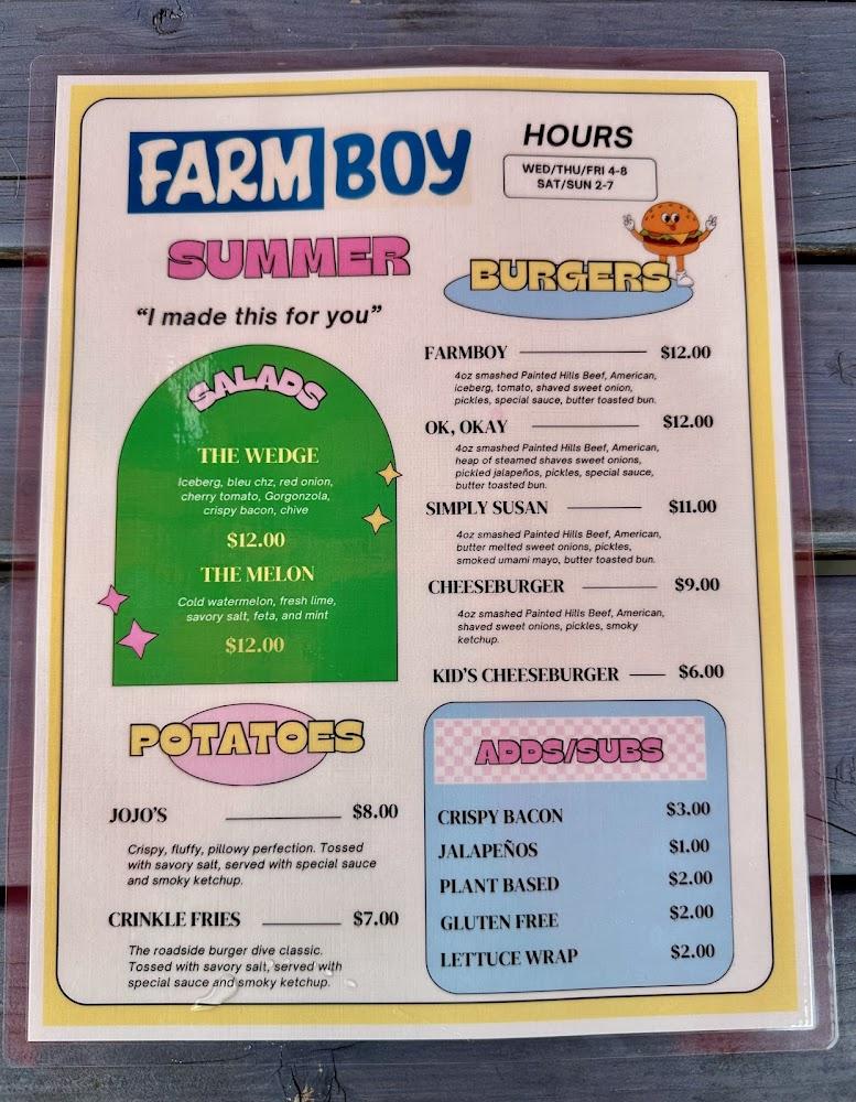 Farmboy Menu image 1